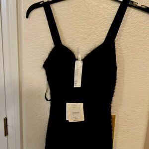 Fabletics fuzzy black holiday dress
